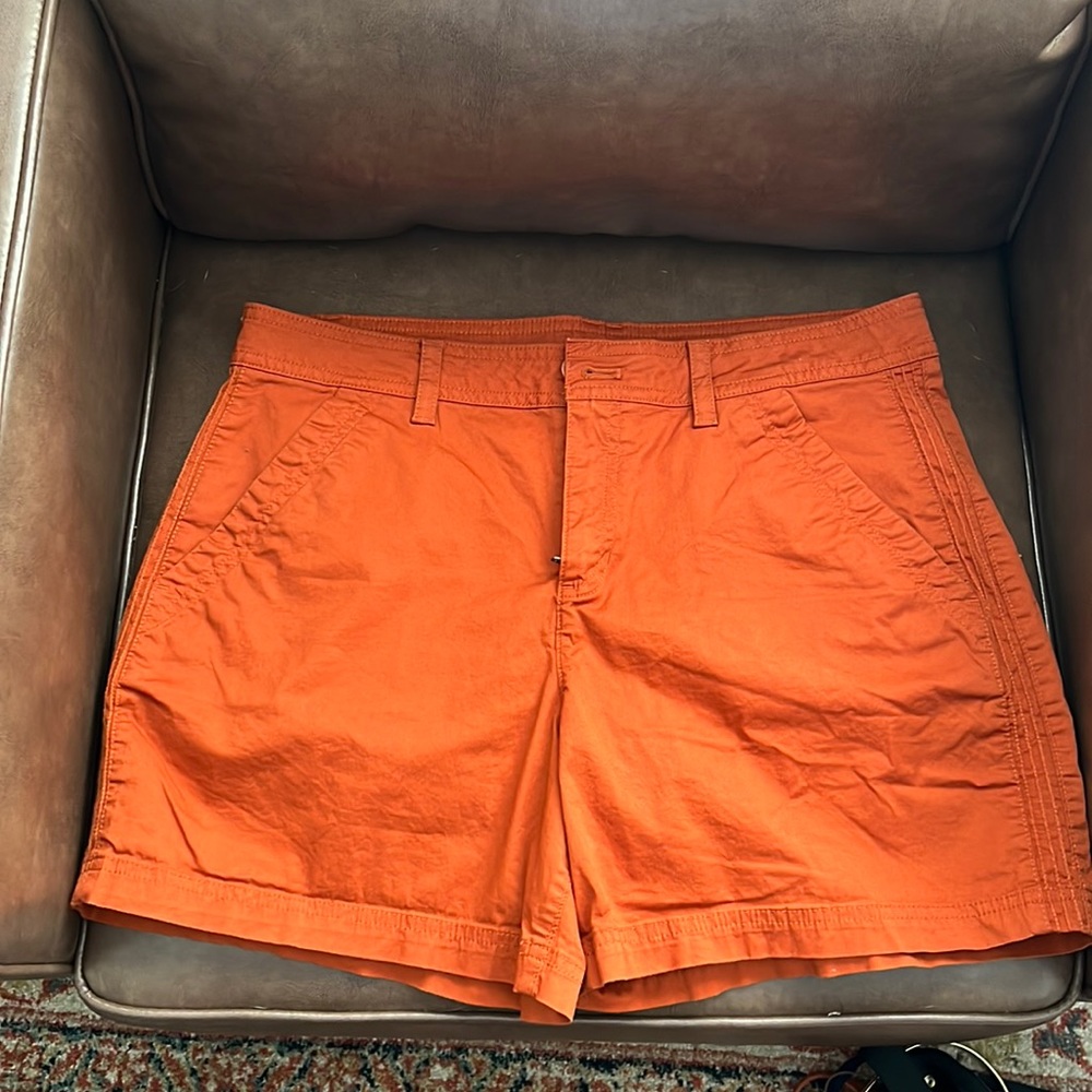 Orange Eddie Bauer shorts